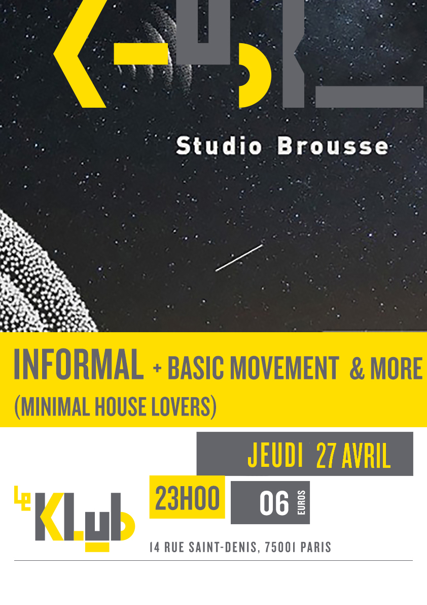 Studio Brousse: Basic Movement + Informal + Exposure ■ 27.04 Studio Brousse: Basic Movement + Informal + Exposure ■ 27.04