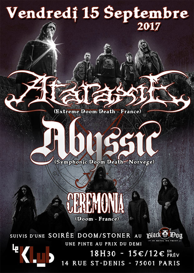 Ataraxie + Abyssic + Ceremonia ■ 15.09 Ataraxie + Abyssic + Ceremonia ■ 15.09
